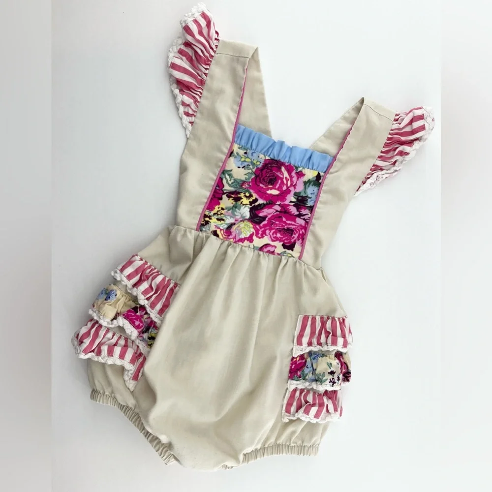 NOLA Smocked 18m Floral Ruffle Romper - Picture 2 of 6